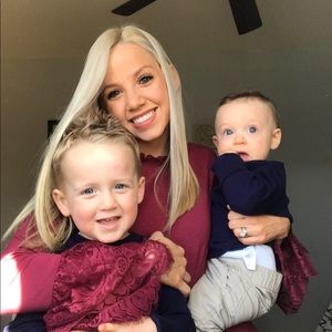 Xhilaration Burgundy Bell Sleeve Top